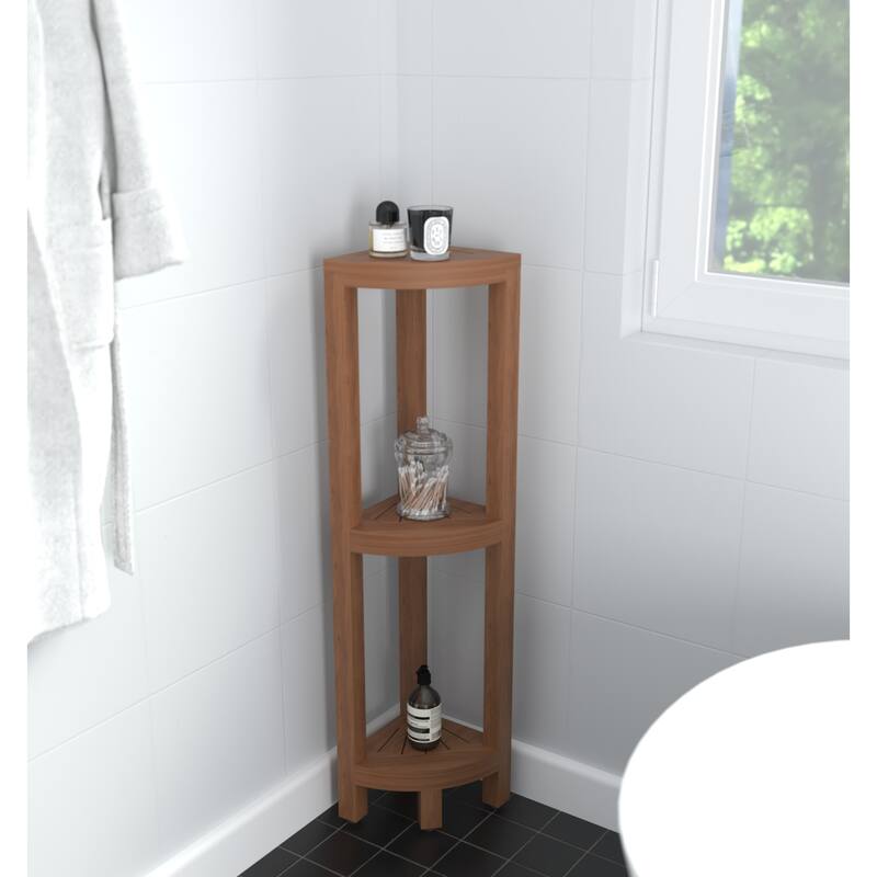 Kai OptiAREA Corner Teak Shower Stand - 3 Tier