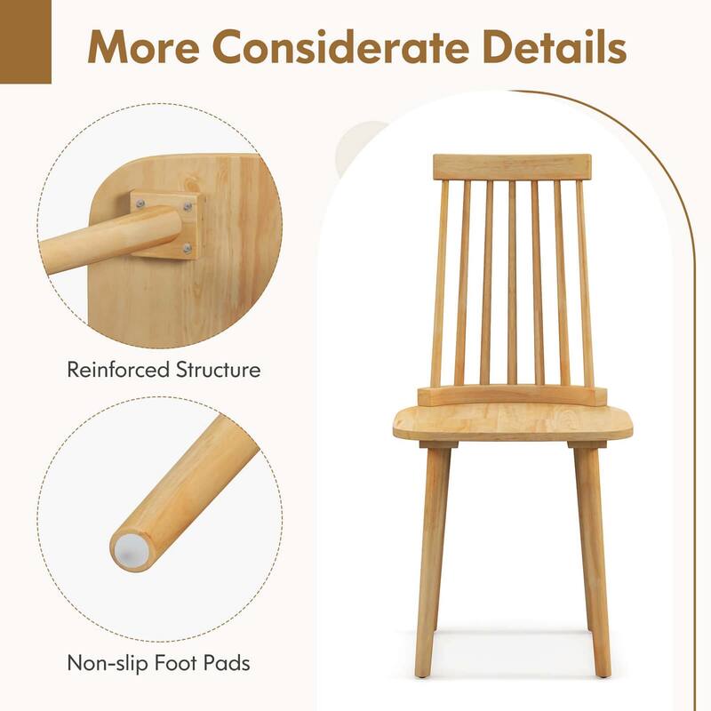 Costway Windsor Dining Chairs Set of 2/4 Dining Chairs with High - See Details