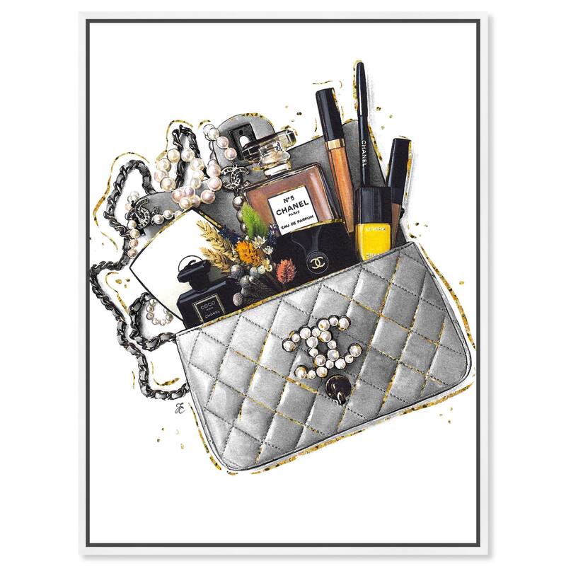 Grey Treasure Bag Canvas by Art Remedy - White - 36" x 54"