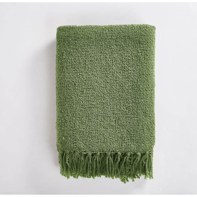 Brooklyn Loom Chunky Boucle 50x70 Throw - Green
