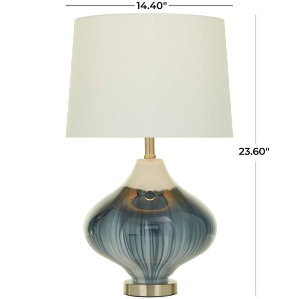 Blue glass table lamp base sales