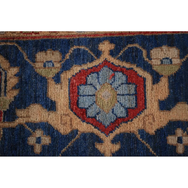 Heriz Serapi Vegetable Dye Area Rug Handmade Wool Carpet - 9'1" x 12'0"