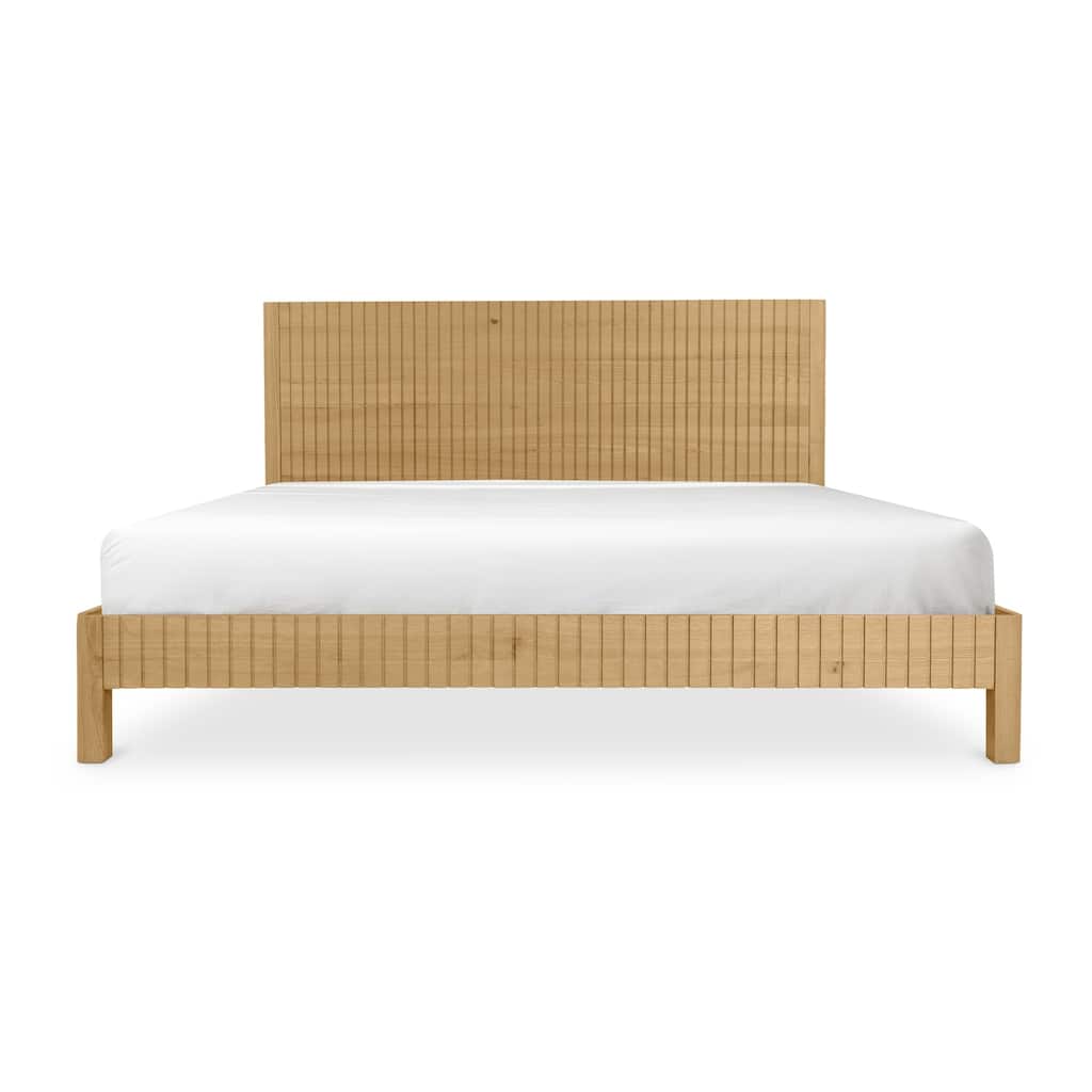King Bed Modern Rustic Design, Wooden Platform Bed with Storage, Upholstered Canopy Bed Frame for Bedroom