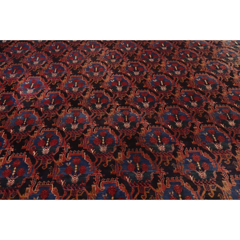 Hand Knotted Oriental 100% Wool Carpet Traditional All-Over Navy Blue & Blues Bidjar Area Rug - 13' 0'' X 10' 0''