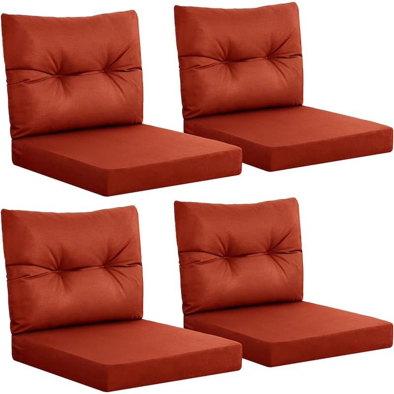 WINSOON 24x24 Inch Outdoor Deep Seat Cushion Set,Waterproof and Resistant Set Of 4 - Burnt Orange