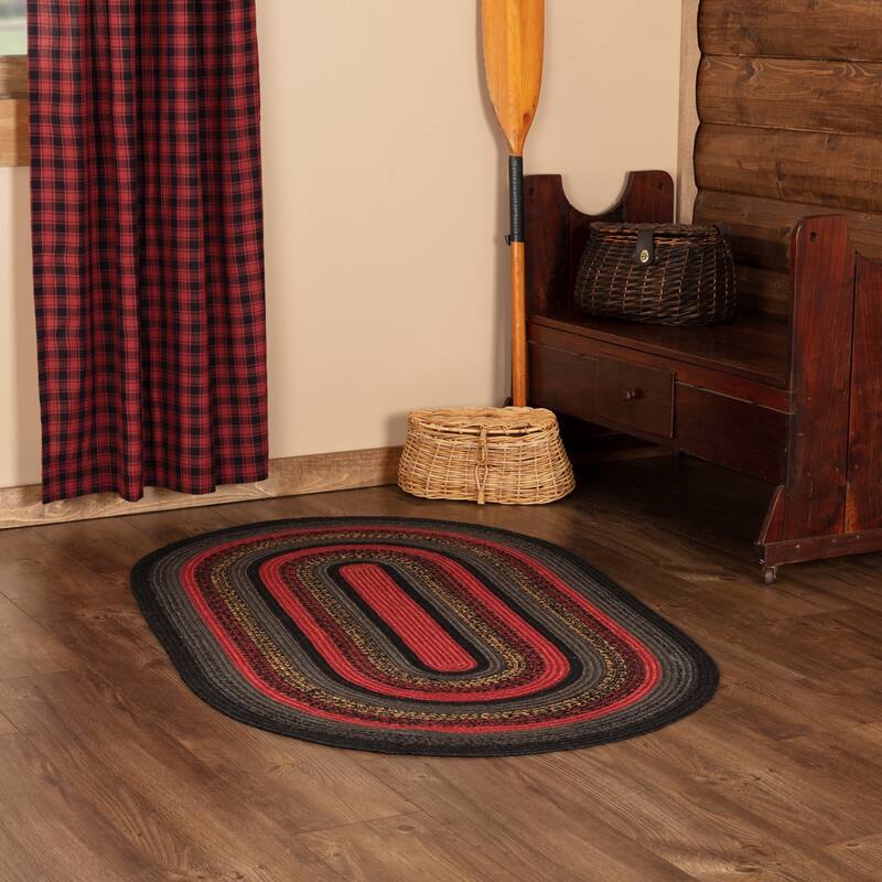 Cumberland Jute Rug Oval w/ Pad 60x96 - 5' x 8' Oval - 5' x 8' Oval - Red