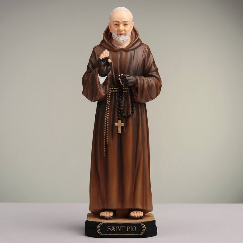 6.3 inches Height Polyresin Saint Pio of Pietrelcina (Padre Pio) Multicolor Finish Figurine