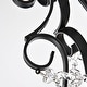 preview thumbnail 4 of 11, Antique Black 5-Light Candle Style Chandelier with Crystal