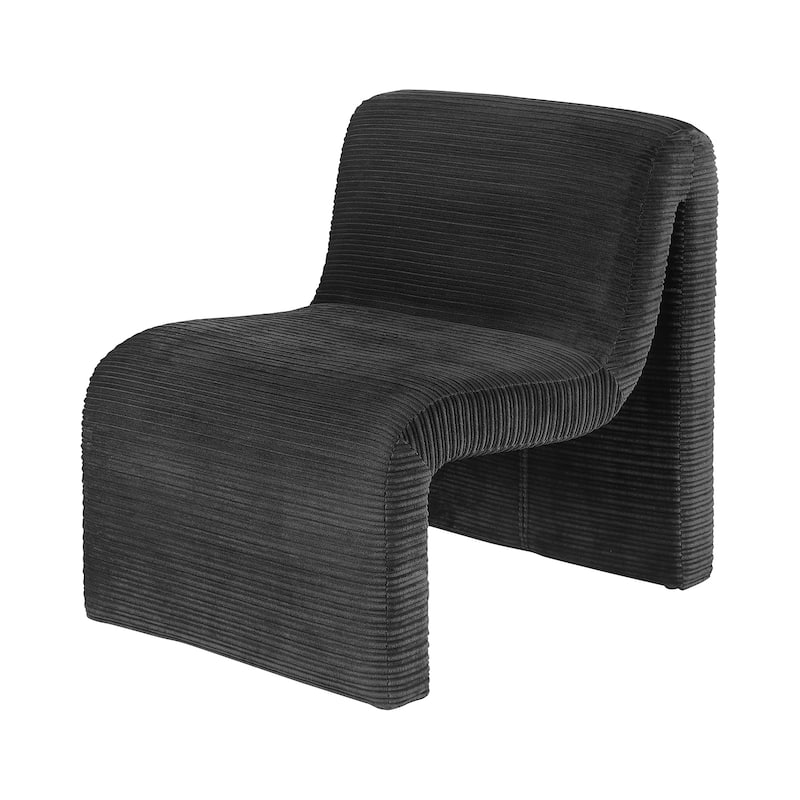 Upholstered Armless Accent Chair - Black