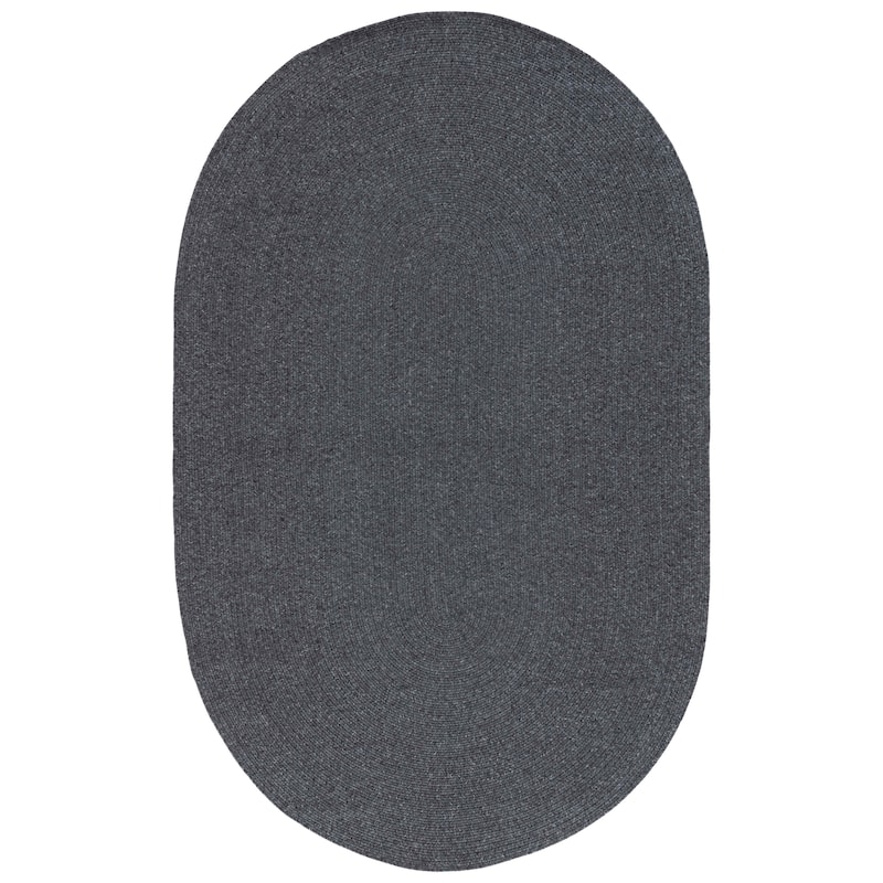 SAFAVIEH Handmade Braided Anthi Casual Rug - 6' x 9' Oval - Black