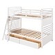 preview thumbnail 9 of 18, Twin over Twin Wood Bunk Bed with Ladder and Two Drawers, White