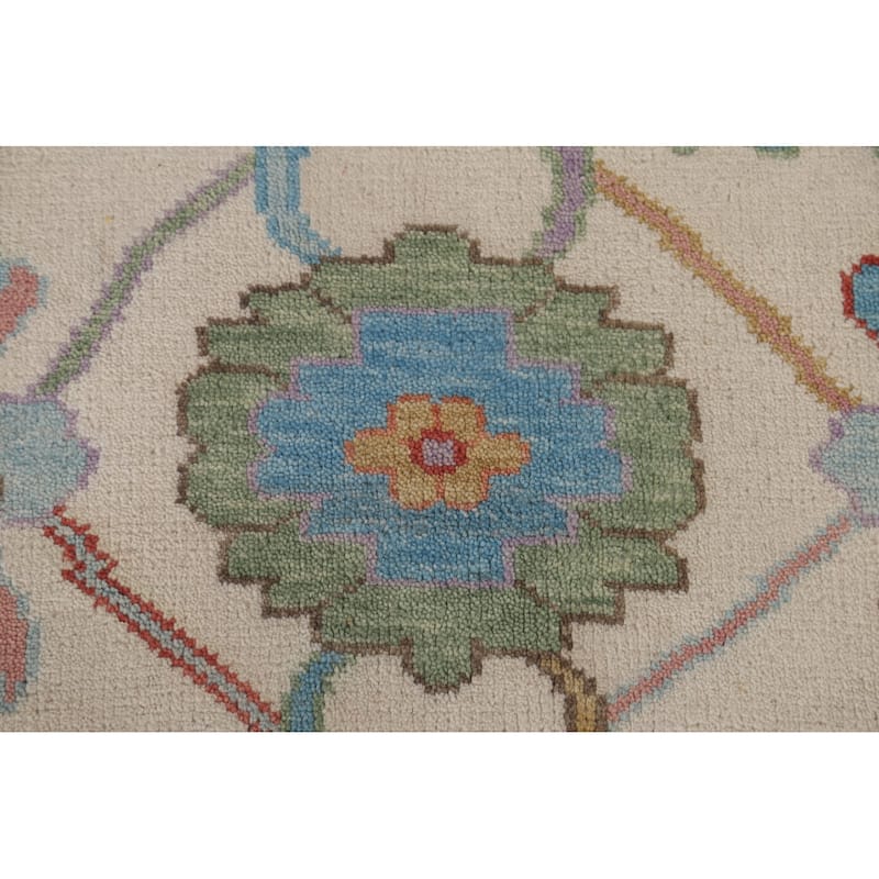 All-Over Floral Oushak Oriental Area Rug Handmade Wool Carpet - 8'2" x 9'10"