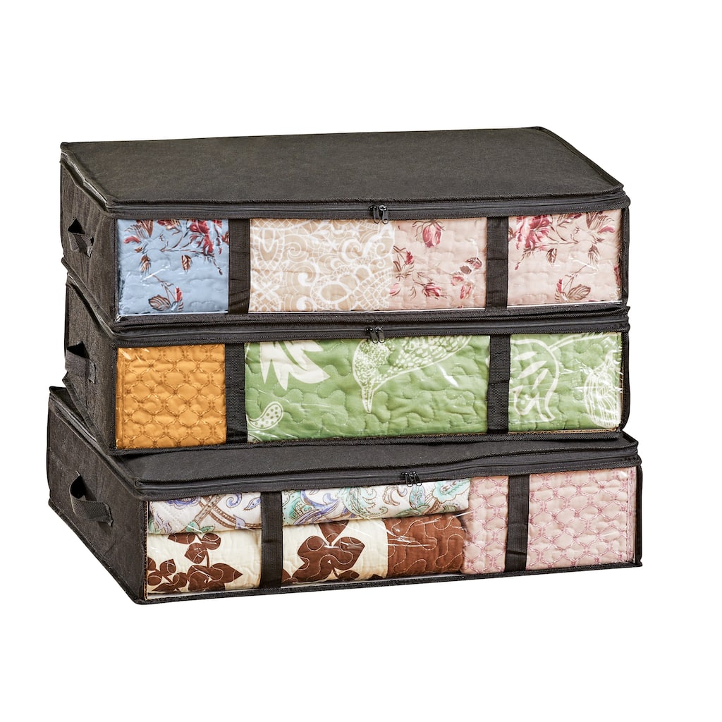 Zippered Storage Bag Organizers - Set of 3 - NO SIZE