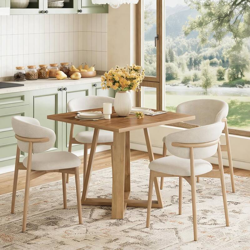 31.5" Dining Table, Square Dining Table for 2/4, Wooden Modern Small Dinner Kitchen Table