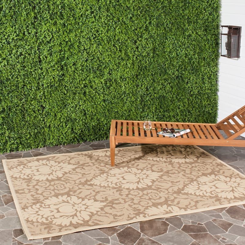 SAFAVIEH Courtyard Willene Boho Indoor/ Outdoor Waterproof Patio Backyard Rug - 2'7" x 5' - Brown/Natural