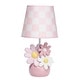 preview thumbnail 1 of 4, Lambs & Ivy Daisy Dreams Hand-Painted Pink Floral Lamp w/ Shade and LED Bulb