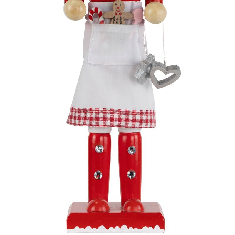 Baker with Rolling Pin Nutcracker Christmas Figure - 15" - White and Red
