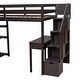 preview thumbnail 9 of 16, Twin size Loft Bed with Storage Drawers, Shelves, Desk and Stairs, Black