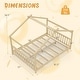 preview thumbnail 4 of 4, Full Size House Bed Wood Montessori Bed w/ Roof Design for Boys& Girls