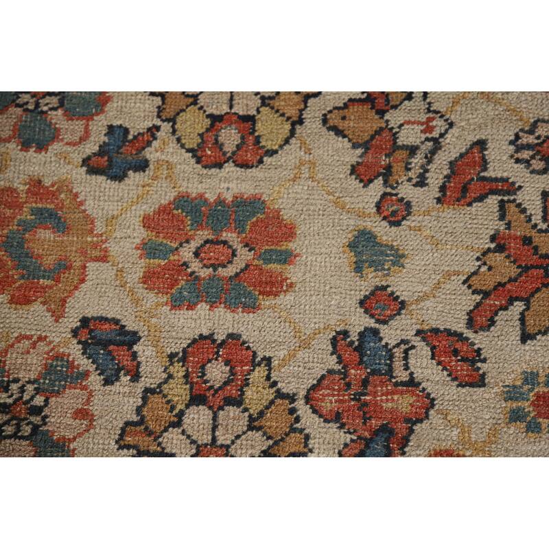 Hand Knotted Oriental 100% Wool Carpet Traditional Floral Beige & Ivories Sultanabad Area Rug - 11' 10'' X 8' 8''