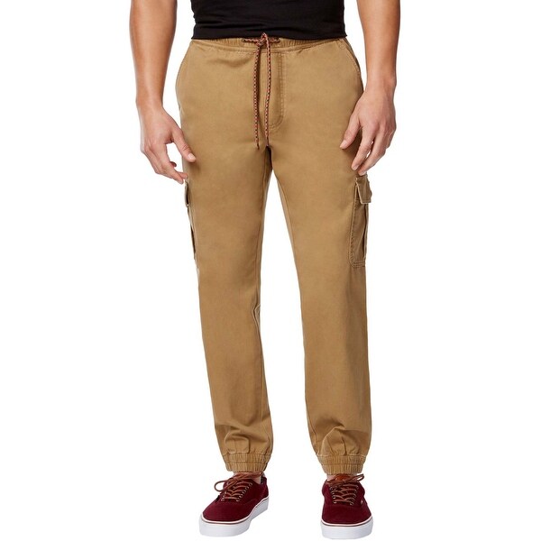 Shop American Rag Mens Relaxed Fit Dull Gold Cargo Jogger Pants Large L ...