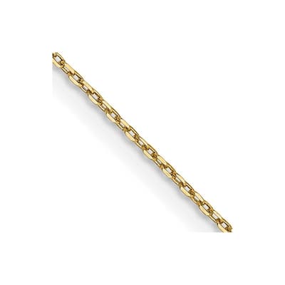 Curata 10k Yellow Gold 0.8mm Diamond Cut Cable Chain Necklace (Lobster)