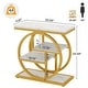 preview thumbnail 20 of 46, Industrial 4-tier Wood Narrow Side End Table with Storage Shelves
