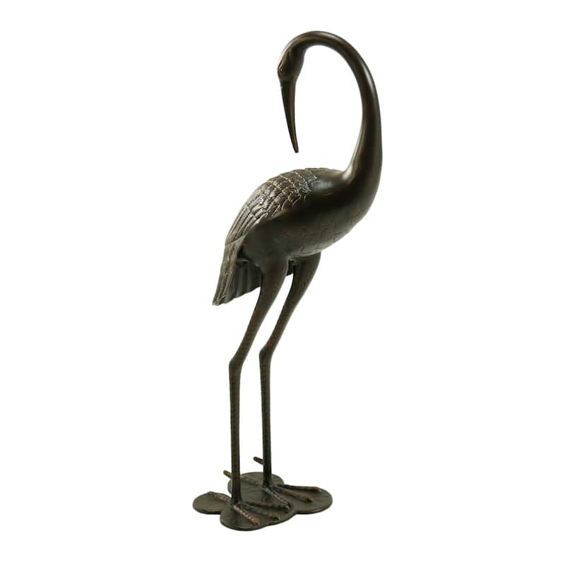 Scarlet Outdoor 39 Inch Cast Aluminum Crane Statue by Christopher Knight Home