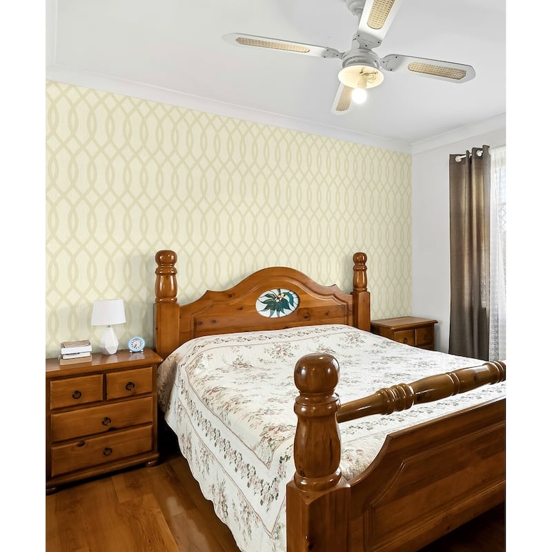 Seabrook Designs Joanie Geometric Ogee Unpasted Wallpaper