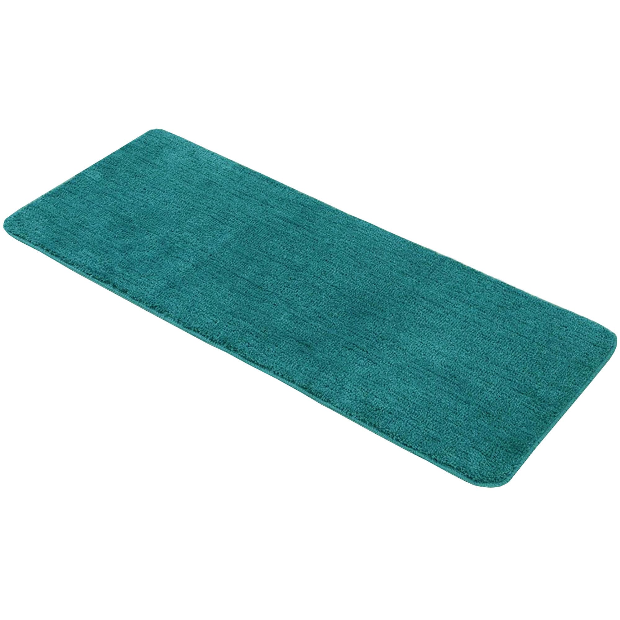 Runner 20 in. x 48 in. Peacock Blue Green Polyester Microfiber Rectangle  Bath Mat Runner Rug 7741119 - The Home Depot