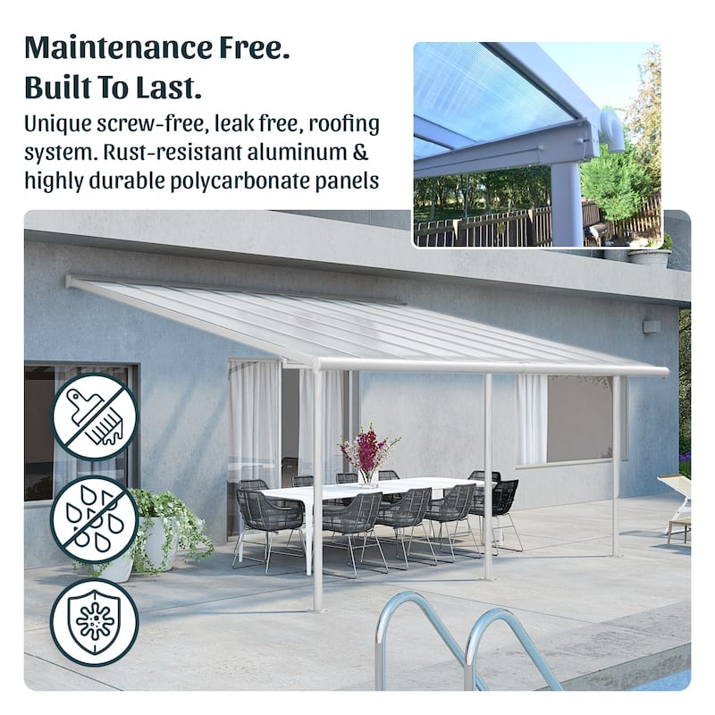 Sierra 10 ft. Gray/Gray Aluminum Patio Cover