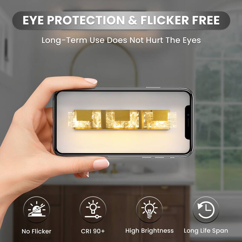 Modern Bathroom Vanity Light LED Dimmable Wall Sconce with UL Certified - 16 inches and above