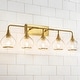preview thumbnail 3 of 151, Modern Vanity Lights Dimmable Bathroom Light Fixtures with Glass Shade 5-Light - Gold