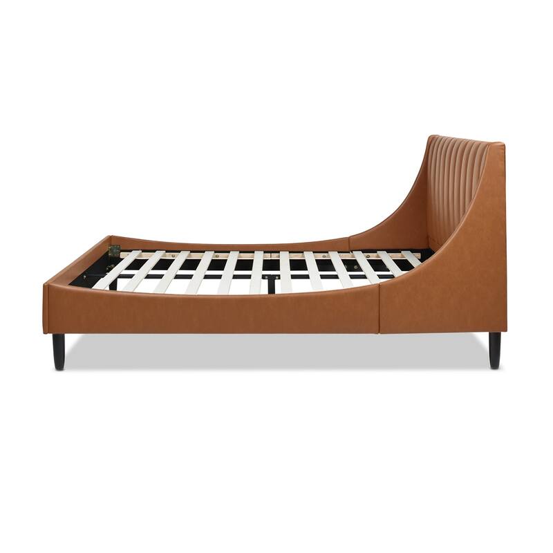 Willow Faux Leather Channel Tufted Platform Bed Set