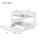 preview thumbnail 8 of 16, Full Over Full Rubber Wood Bunk Bed w/ Trundle, Ladder & Guardrails, Convertible to 2 Full Size Beds, White