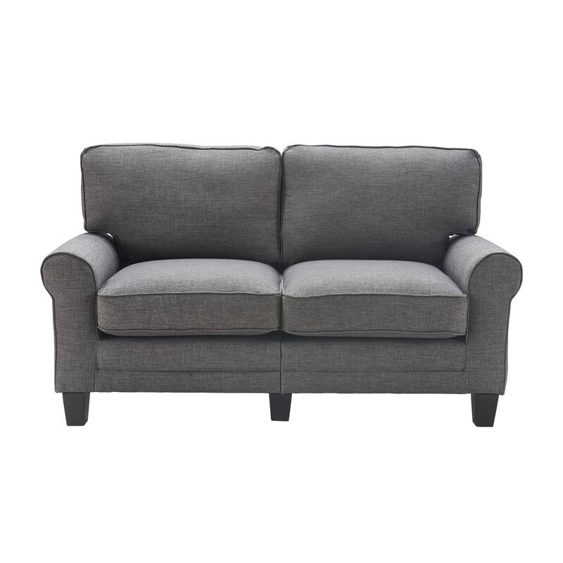 Serta Copenhagen 61" Loveseat for Two People, Pillowed Back Cushions and Rounded Arms, Durable Modern Upholstered Fabric