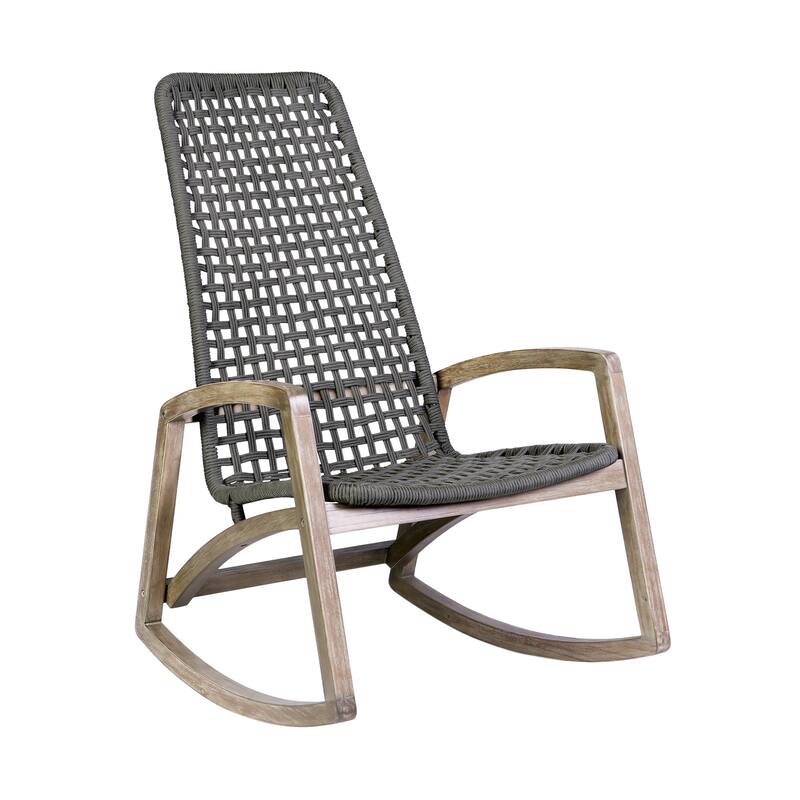 Sequoia Rope & Solid Eucalyptus Wood Indoor / Outdoor Rocking Chair