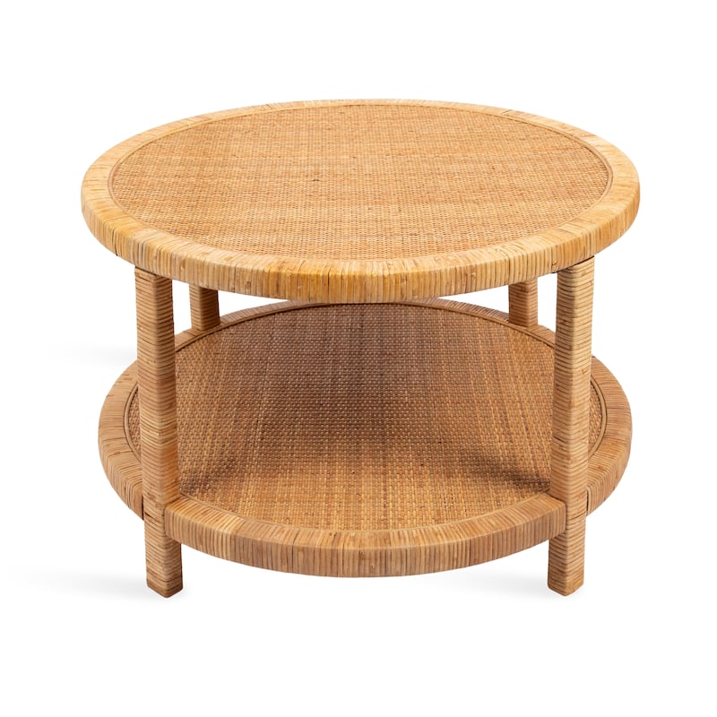Kate and Laurel Rafina Rattan Round Coffee Table - 28x28x18