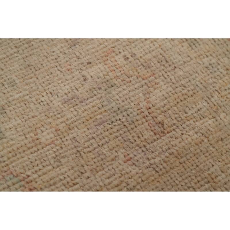 Hand Knotted Oriental 100% Wool Carpet Bordered Beige & Ivories Ziegler Runner Rug - 8' 2'' X 2' 6''