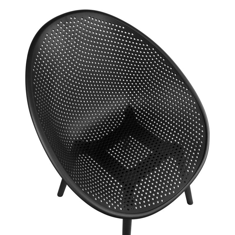 Modern Plastic Dining Chair Plastic Legs with Breathable Perforated Egg Shaped Seat for Indoor/Outdoor Use