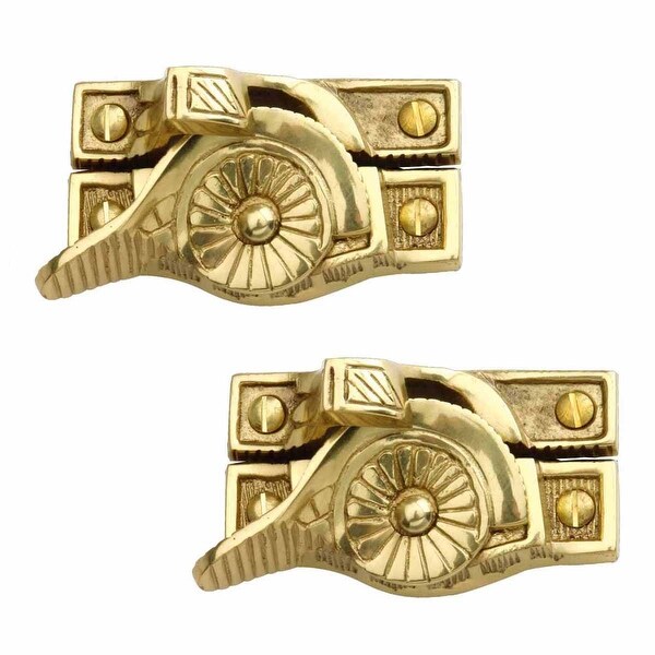 2 Ornate Window Sash Lock Bright Solid Brass