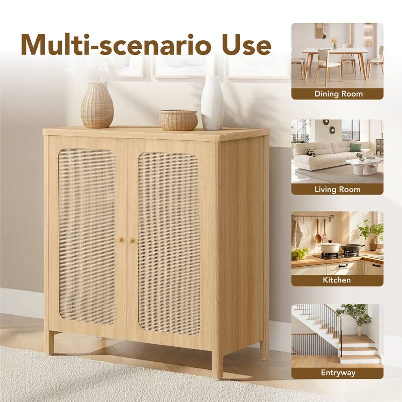 Spruce & Spring Boho Chic Sideboard Buffet Cabinet with Storage for Dining & Living Room