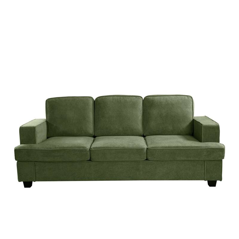Modern Velvet Sofa, Comfortable 3 Seater Couch With Deep Seating And High-Density Foam, Loose Back Cushions