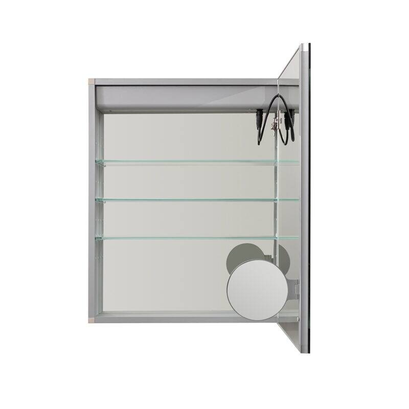 Lighted Medicine Cabinet, Defogger, 3X Vertically Adjustable Magnifying Mirror - 24"x30"/Right-Hinge