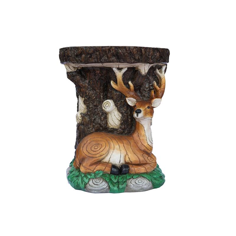 Solar Powered Elk Outdoor Garden Plant Stand - 14"
