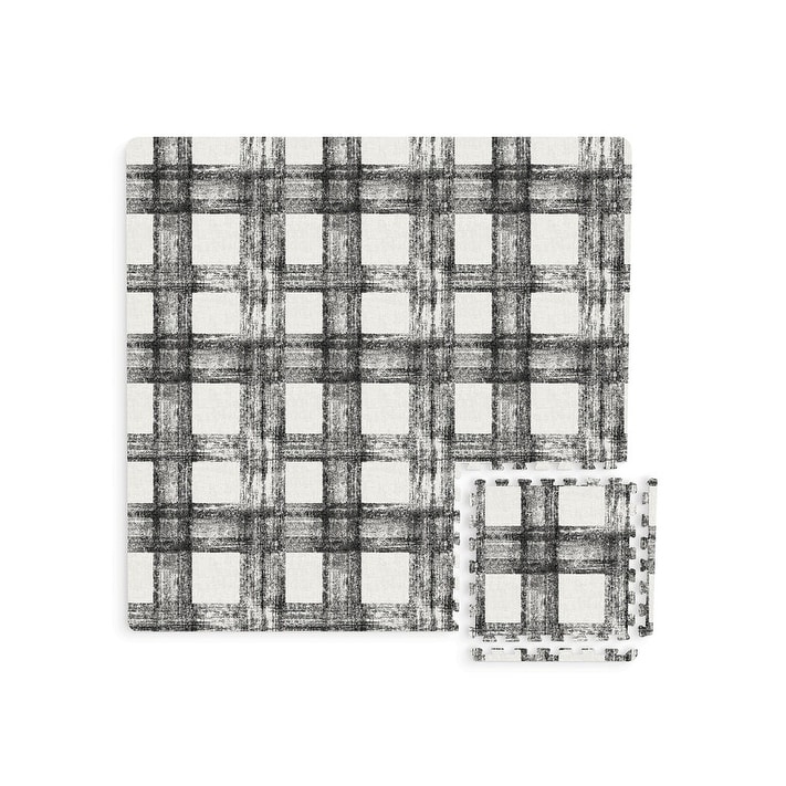 FloorPops Sawyer Plaid Interlocking Floor Foam Tiles - 34.2in x 34.2in x 0.4in