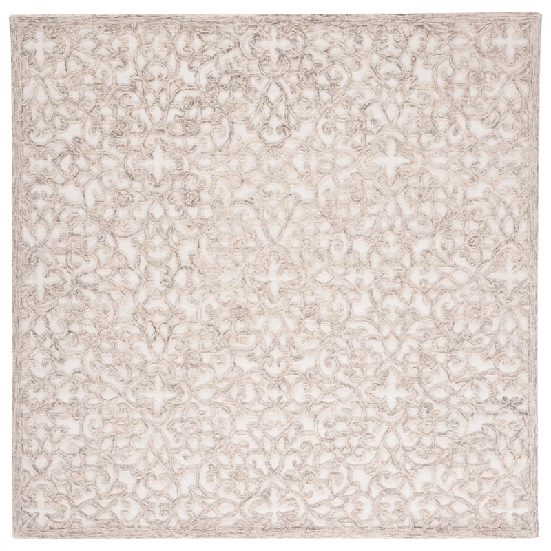 SAFAVIEH Handmade Trace Racheal Modern Wool Rug - 6' Square - Camel/Ivory