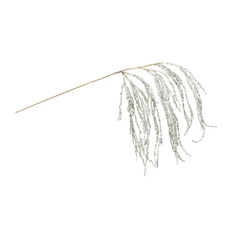 Hanging Tinsel Branch (Set of 2) - Silver
