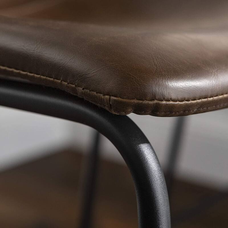 BOSSIN Faux Leather Counter Stool Vintage Barstools, 30 Inch, Set of 2