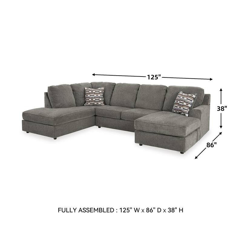 Signature Design by Ashley O'Phannon Putty 2-Piece Sectional with Chaise - 125"W x 86"D x 38"H